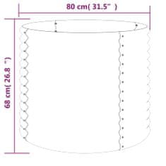 Vidaxl Zahradní truhlík práškově lakovaná ocel 80 x 80 x 68 cm zelený