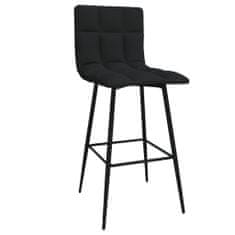 Vidaxl Barová židle, černá, čalouněná sametem
