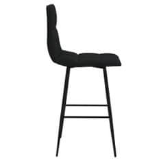 Vidaxl Barové židle, 2 ks, černé, čalouněné sametem