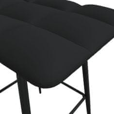 Vidaxl Barová židle, černá, čalouněná sametem