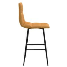 Vidaxl Barové židle, 2 ks, hnědé, čalouněné sametem
