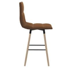 Vidaxl Barové židle, 2 ks, hnědé, čalouněné látkou
