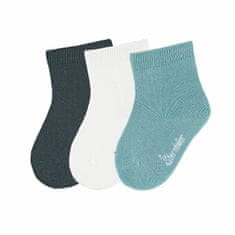 Sterntaler Ponožky jednobarevné 3 páry modré, krémové, tyrkys 8502080, 14