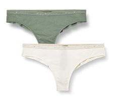 Emporio Armani Dámské brazilské kalhotky 2 pack 163337 1A223 - 75910 - zelená/bílá - Emporio Armani XS zeleno-bílá