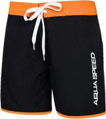Aqua Speed AQUA SPEED Plavecké šortky Evan Junior Black/Orange 10/12