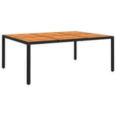 Greatstore Zahradní stůl 200x150x75 cm akáciové dřevo a polyratan černý