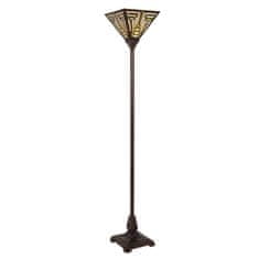 Clayre & Eef Stojací lampa Tiffany BROWN MINIMALISM 5LL-6079