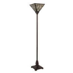 Clayre & Eef Stojací lampa Tiffany BROWN MINIMALISM 5LL-6079