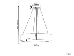 Beliani Kovová závěsná LED lampa bílá BALILI