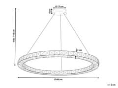 Beliani Skleněná závěsná LED lampa stříbrná MAGAT