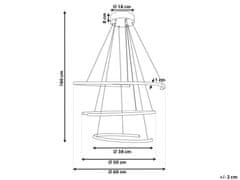 Beliani Kovová závěsná LED lampa černá MAYU