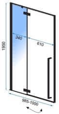 REA Sprchové dveře fargo 100 černá matná (REA-K6330)