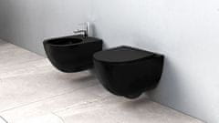 REA Závěsná wc mísa včetně sedátka rimless carlo mini slim černá matná (REA-C8489)