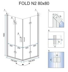 REA Skládací sprchový kout fold n2 90x90 (REA-K9991)