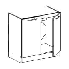 KONDELA Dřezová kuchyňská skříňka Fabiana S-80ZL - bílá