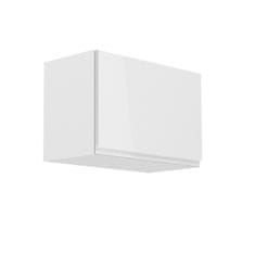 KONDELA Horní kuchyňská skříňka Aurora G60K - bílá / šedý lesk