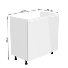 KONDELA Dřezová kuchyňská skříňka Aurora D80Z - bílá / bílý lesk