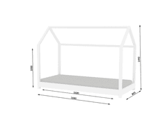 Kocot kids Dětská postel Bella bílá, varianta 80x160, bez šuplíků, bez matrace