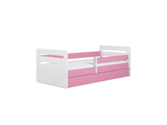 Kocot kids Dětská postel Tomi růžová, varianta 80x160, se šuplíky, s matrací