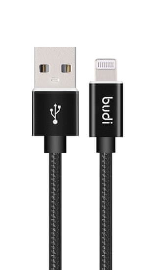 SEFIS nabíjecí datový kabel s konektory USB-A a Lightning 1m černý s opletením