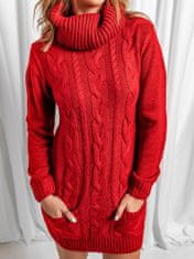 OMG! Dámské pletené šaty s rolákem Abuelo červená M