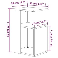 Greatstore Odkládací stolek kouřový dub 36 x 30 x 56 cm kompozitní dřevo