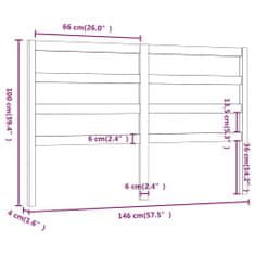 Vidaxl Čelo postele černé 146 x 4 x 100 cm masivní borovice