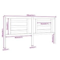 Greatstore Čelo postele bílé 186 x 4 x 100 cm masivní borovice