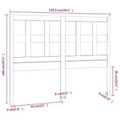 Vidaxl Čelo postele černé 125,5 x 4 x 100 cm masivní borovice