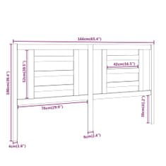 Greatstore Čelo postele 166 x 4 x 100 cm masivní borovice