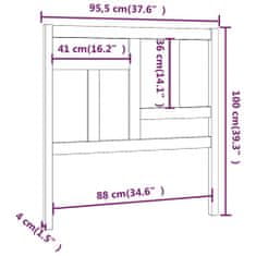 Greatstore Čelo postele 95,5 x 4 x 100 cm masivní borovice