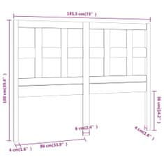 Vidaxl Čelo postele bílé 185,5 x 4 x 100 cm masivní borovice