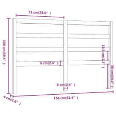 Vidaxl Čelo postele 156 x 4 x 100 cm masivní borovice