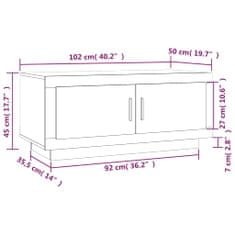 Greatstore Konferenční stolek černý 102 x 50 x 45 cm kompozitní dřevo