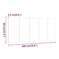 Vidaxl Čelo postele dub sonoma 200 x 1,5 x 80 cm kompozitní dřevo