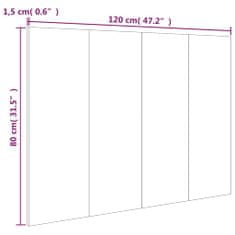 Vidaxl Čelo postele šedé sonoma 120 x 1,5 x 80 cm kompozitní dřevo