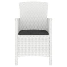 Greatstore Zahradní židle 2 ks s poduškami PP ratan bílé