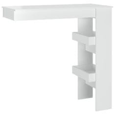Greatstore Nástěnný barový stolek bílý s vysokým leskem 102x45x103,5 cm