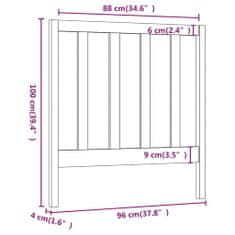 Vidaxl Čelo postele 96 x 4 x 100 cm masivní borovice