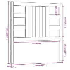 Vidaxl Čelo postele 106 x 4 x 100 cm masivní borovice