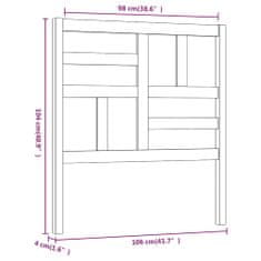 Greatstore Čelo postele 106 x 4 x 104 cm masivní borovice