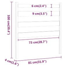 Vidaxl Čelo postele bílé 81 x 4 x 100 cm masivní borovice