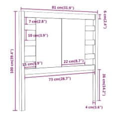 Vidaxl Čelo postele bílé 81 x 4 x 100 cm masivní borovice