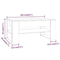 Vidaxl Konferenční stolek bílý dub sonoma 102x55x45cm kompozitní dřevo