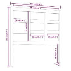 Vidaxl Čelo postele bílé 95,5 x 4 x 100 cm masivní borovice