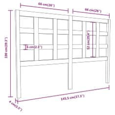 Vidaxl Čelo postele bílé 145,5 x 4 x 100 cm masivní borovice