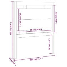 Greatstore Čelo postele šedé 80,5 x 4 x 100 cm masivní borovice