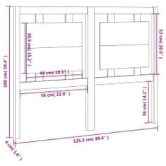 Greatstore Čelo postele 125,5 x 4 x 100 cm masivní borovice