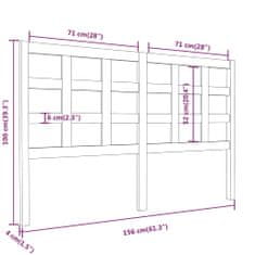 Greatstore Čelo postele medově hnědé 156 x 4 x 100 cm masivní borovice