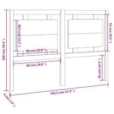 Vidaxl Čelo postele medově hnědé 145,5 x 4 x 100 cm masivní borovice